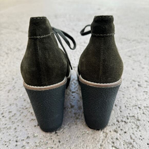 Aquatalia Vianna Weatherproof Olive Green Wedge Bootie Size 7 - Picture 4 of 10